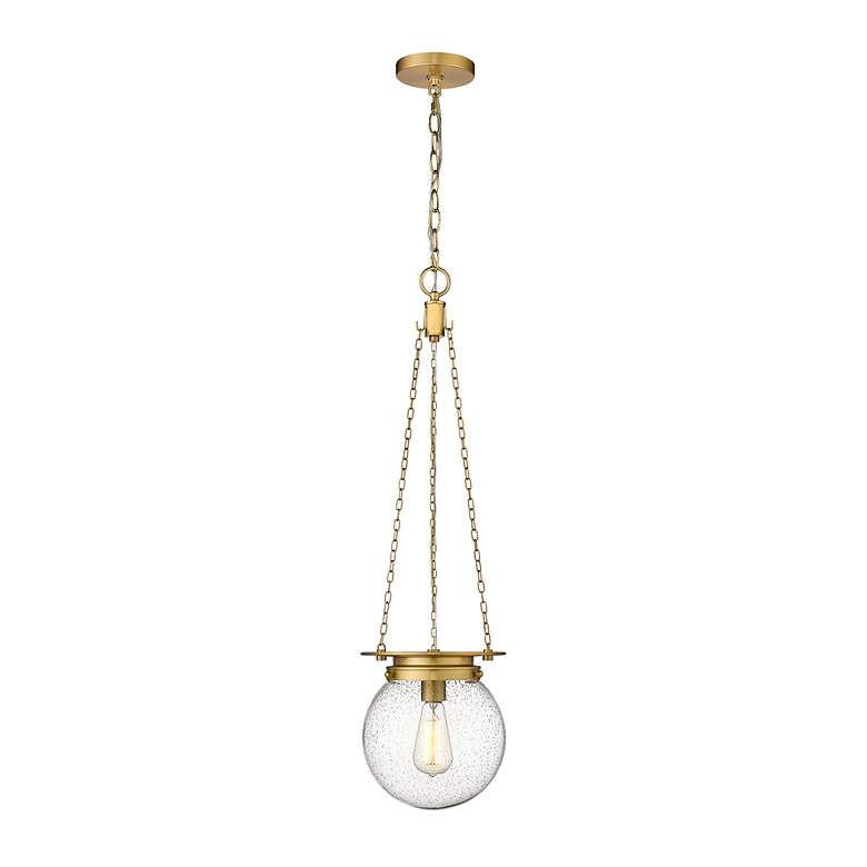 Image 4 Calhoun 9" Wide Heritage Brass Mini Pendant with Clear Glass more views