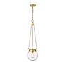 4_Calhoun 9" Wide Heritage Brass Mini Pendant with Clear Glass more views