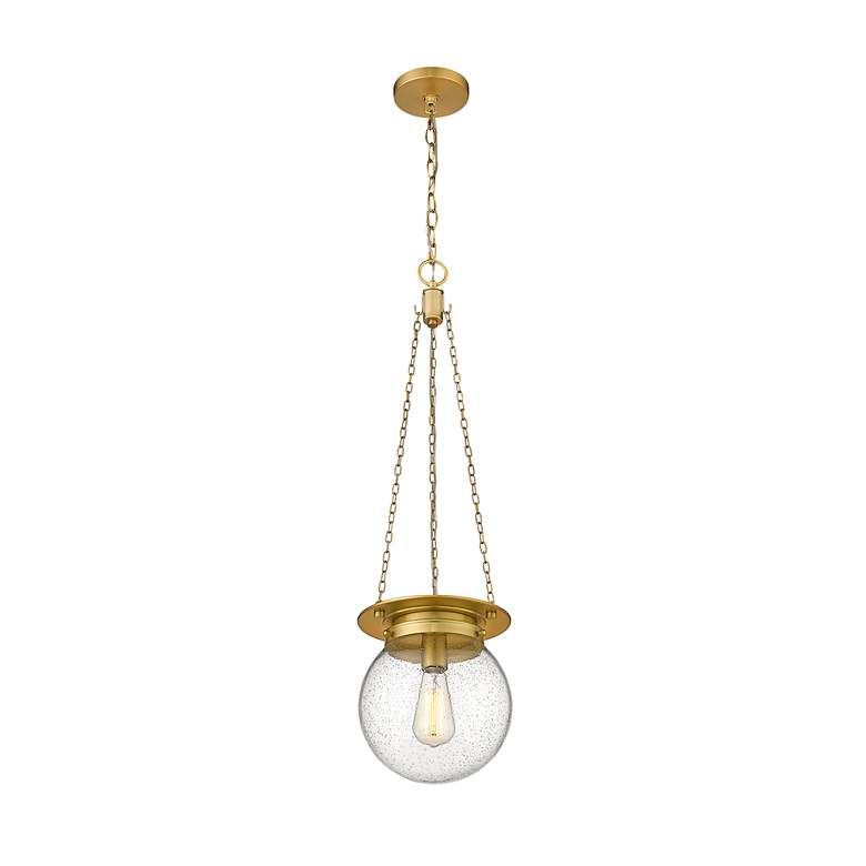 Image 5 Calhoun 9" Wide Heritage Brass Mini Pendant with Clear Glass more views