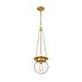 5_Calhoun 9" Wide Heritage Brass Mini Pendant with Clear Glass more views