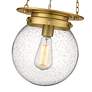 6_Calhoun 9" Wide Heritage Brass Mini Pendant with Clear Glass more views