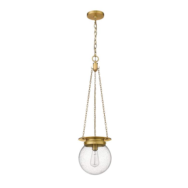 Image 7 Calhoun 9" Wide Heritage Brass Mini Pendant with Clear Glass more views
