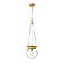 7_Calhoun 9" Wide Heritage Brass Mini Pendant with Clear Glass more views
