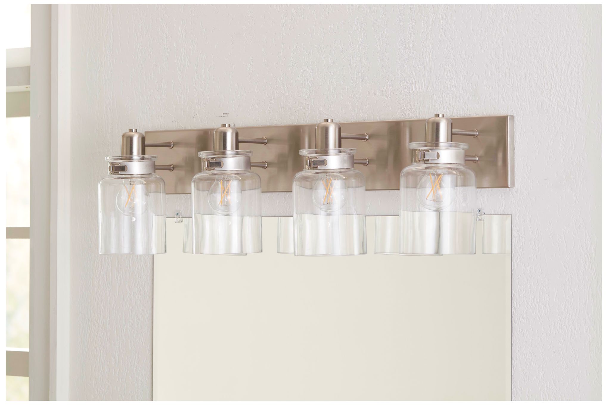 Image 3 Calhoun Collection Four-Light Clear Glass Farmhouse Bath Vanity Light more views