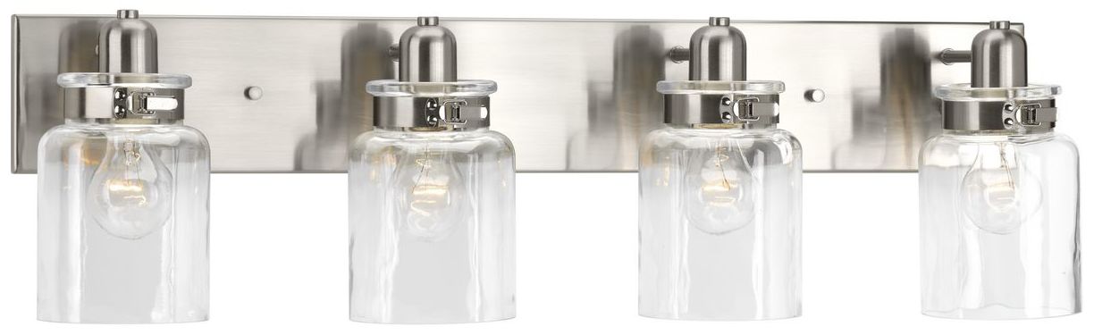 Image 4 Calhoun Collection Four-Light Clear Glass Farmhouse Bath Vanity Light more views