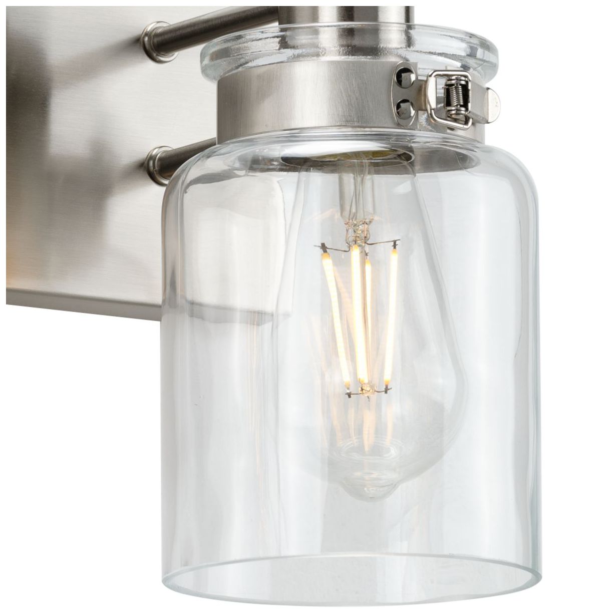 Calhoun Collection Four-Light Clear Glass Farmhouse Bath Vanity Light