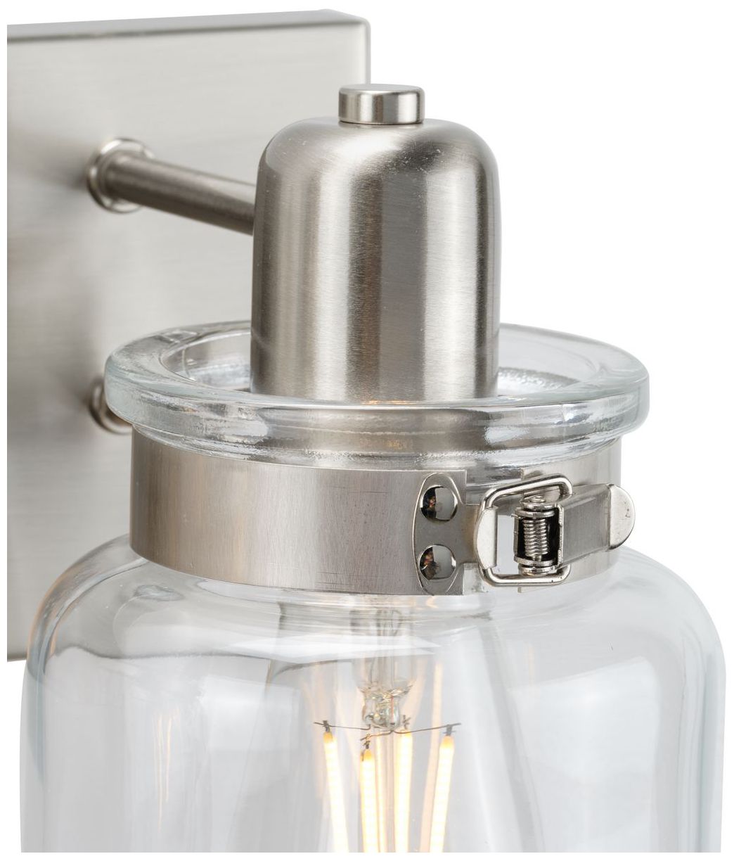 Calhoun Collection Four-Light Clear Glass Farmhouse Bath Vanity Light