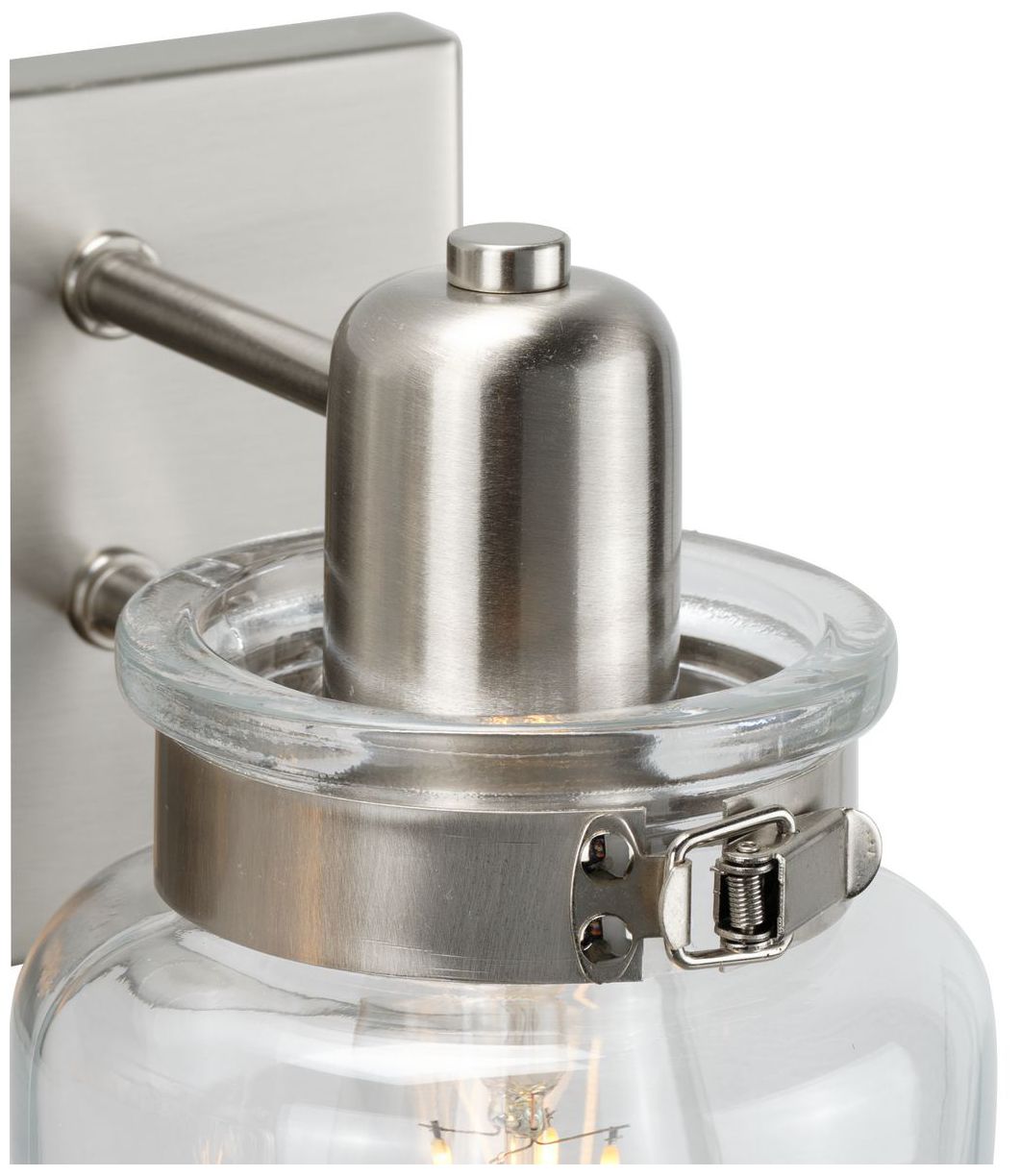 Calhoun Collection Four-Light Clear Glass Farmhouse Bath Vanity Light