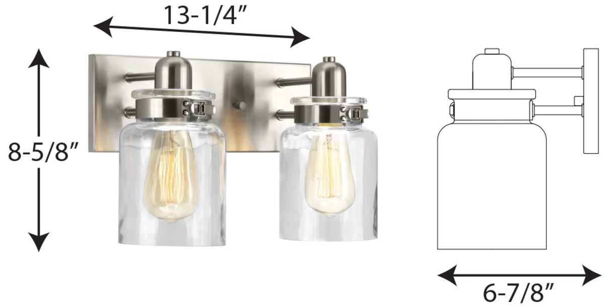 Image 5 Calhoun Collection Two-Light Clear Glass Farmhouse Bath Vanity Light more views