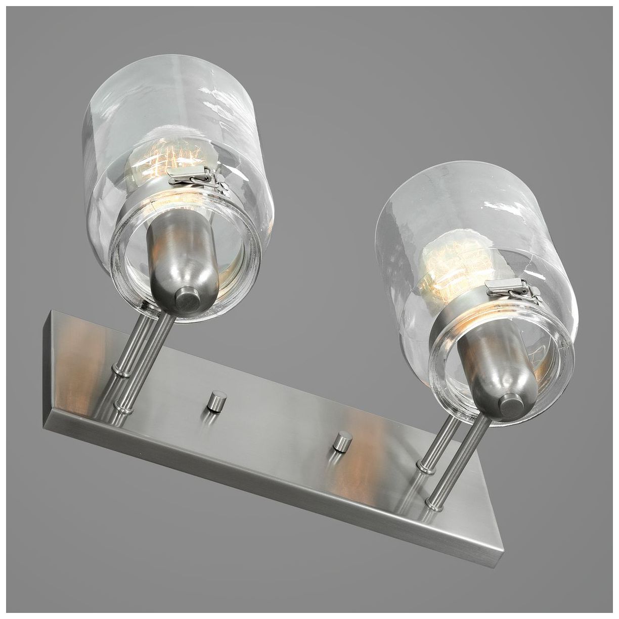 Calhoun Collection Two-Light Clear Glass Farmhouse Bath Vanity Light