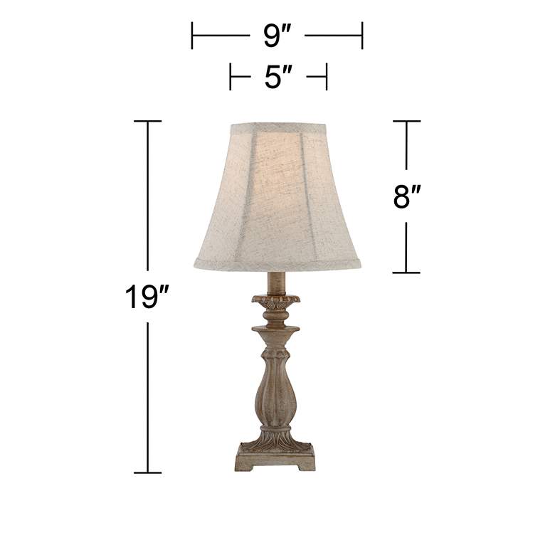 Image 6 Cali 19 inch High Beige Candlestick Accent Table Lamps Set of 2 more views