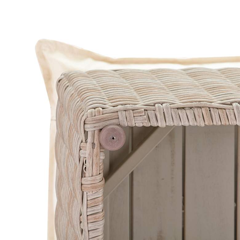 Image 6 Cali Natural Faux Wicker Outdoor Ottoman more views
