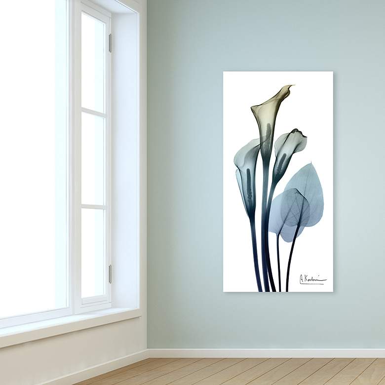 Image 6 Calia Lily 48 inchH Floating Tempered Glass Graphic Wall Art more views