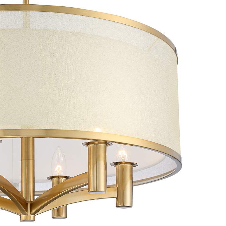 Caliari 22&quot; Wide Modern Luxe Double Shade Gold Drum Pendant Light more views