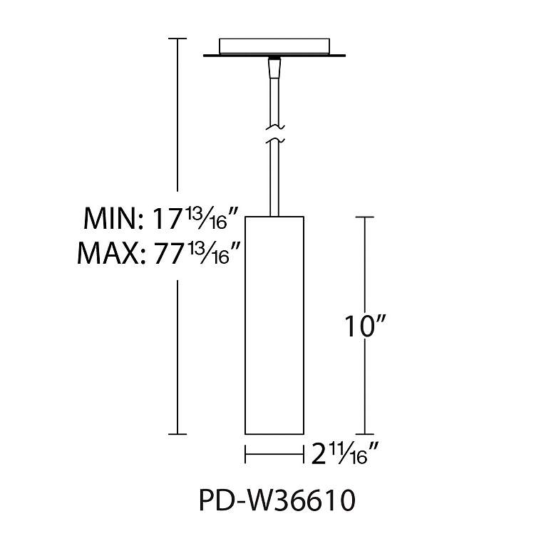 Image 2 Caliber 10"H x 2.69"W 1-Light Outdoor Pendant in White more views