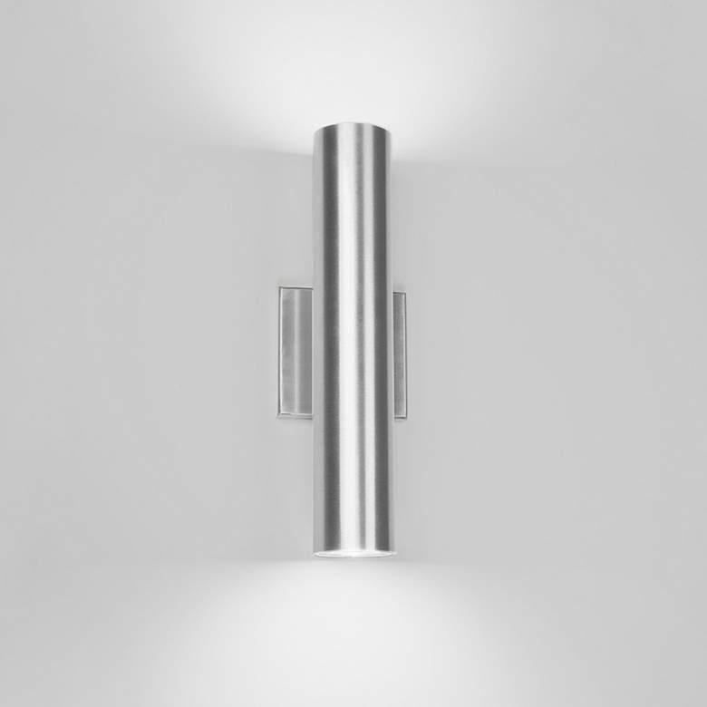 Image 3 Caliber 14" Brushed Aluminum Up-Down Modern LED Outdoor Wall Light more views