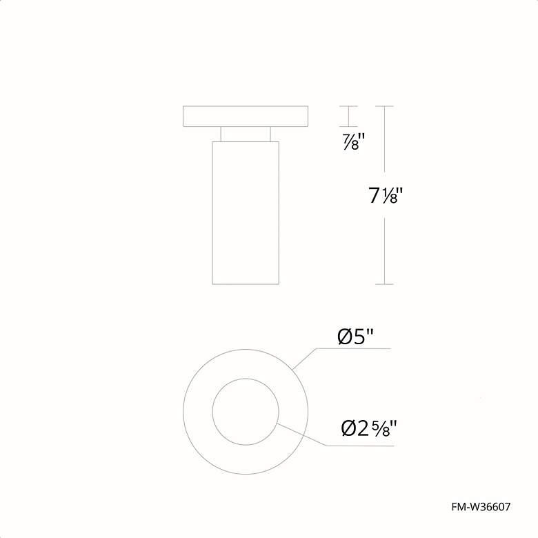 Image 3 Caliber 7.13"H x 2.63"W 1-Light Flush Mount in White more views