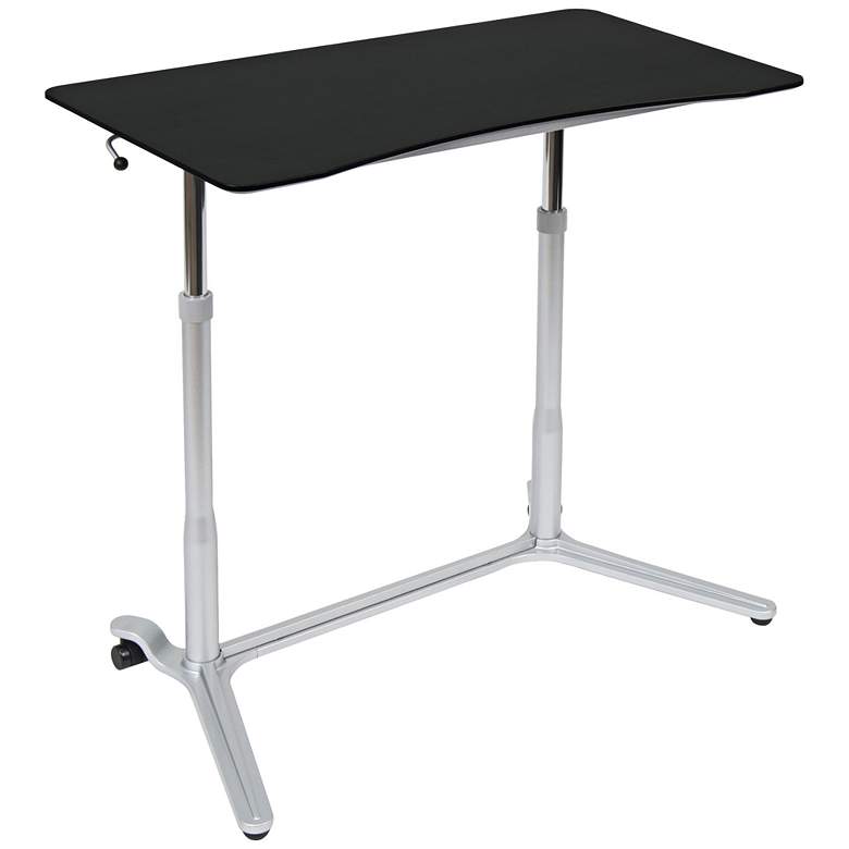 Image 1 Calico 37 1/2 inch Wide Silver and Black Adjustable Height Desk