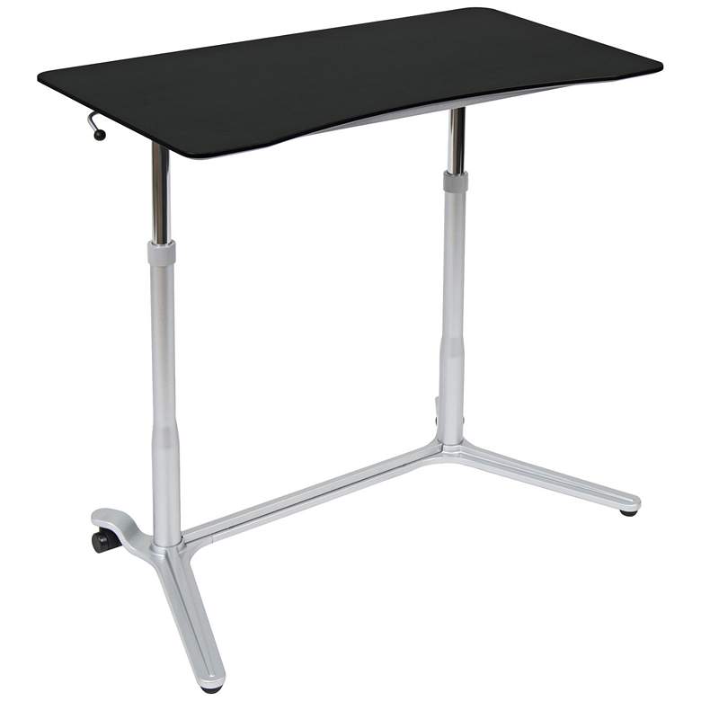 Image 1 Calico 37 1/2" Wide Silver and Black Adjustable Height Desk