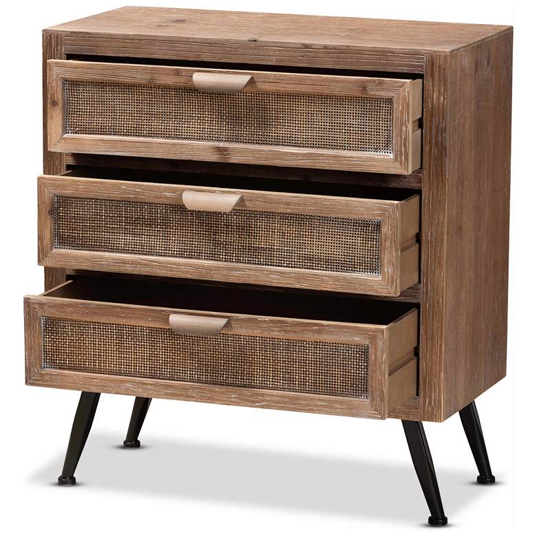 Image 6 Calida 27 1/2" Wide Natural Brown 3-Drawer Storage Cabinet more views