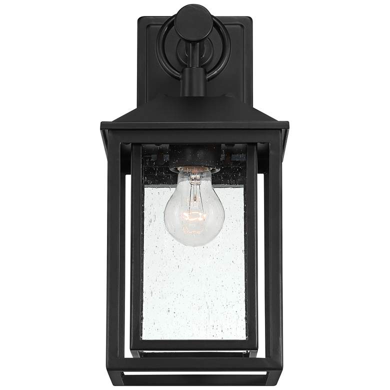 Image 4 Califa 15 1/4" Black Textured Glass Outdoor Wall Light more views