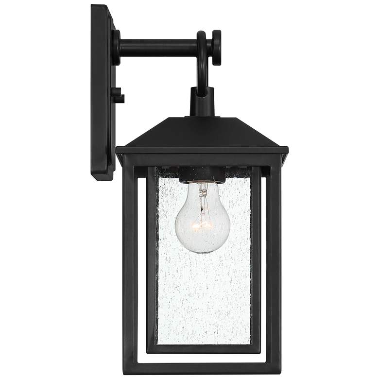 Image 7 Califa 15 1/4" Black Textured Glass Outdoor Wall Light more views