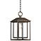 Califa 16 3/4"H Bronze Textured Glass Outdoor Hanging Light