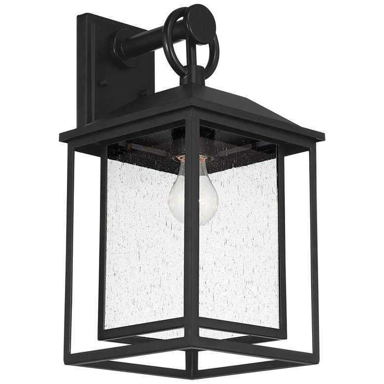 Califa 18&quot; High Black Seedy Glass Outdoor Wall Light more views