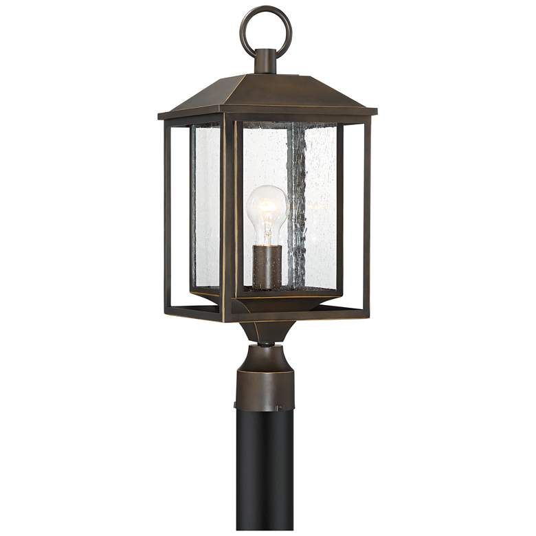 Image 2 Califa 21 1/2 inch High Bronze Textured Glass Outdoor Post Light