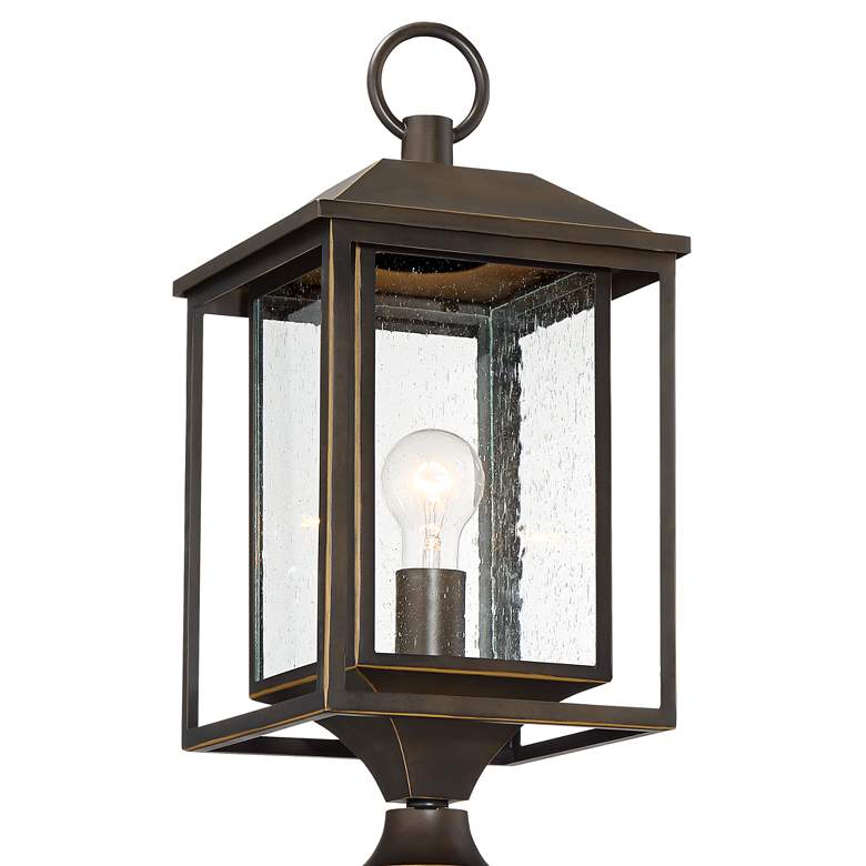 Image 3 Califa 21 1/2 inch High Bronze Textured Glass Outdoor Post Light more views
