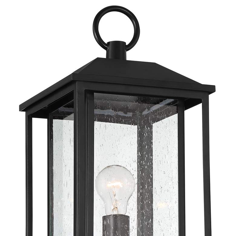Califa 21 3/4&quot; High Black and Seeded Glass Outdoor Lantern Post Light more views