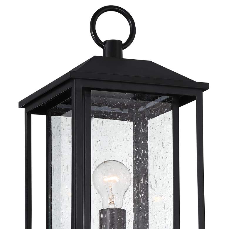 Image 3 Califa 21 3/4" High Black and Seeded Glass Outdoor Lantern Post Light more views