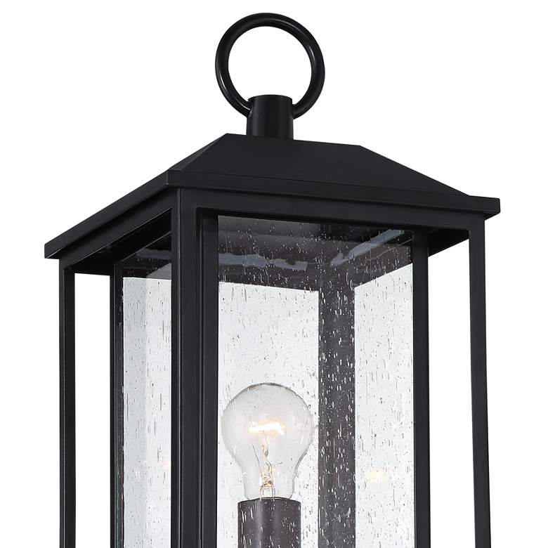 Image 3 Califa 21 3/4 inch High Black and Seeded Glass Outdoor Lantern Post Light more views