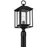 Califa 21 3/4" High Black and Seeded Glass Outdoor Lantern Post Light