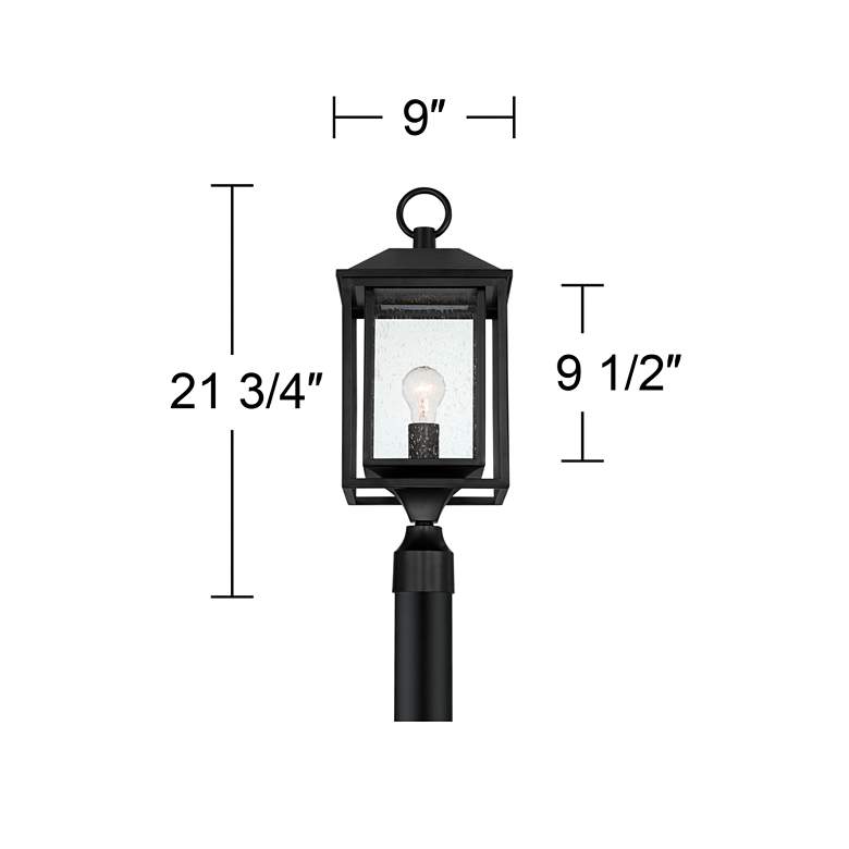 Califa 21 3/4 inch High Black and Seeded Glass Outdoor Lantern Post Light more views