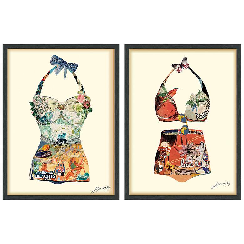 Image 2 California and Monte Carlo Beach 33"H 2-Piece Wall Art Set