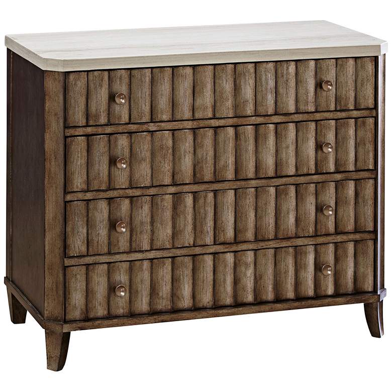 Image 1 California Champagne 4-Drawer Accent Chest with Stone Top