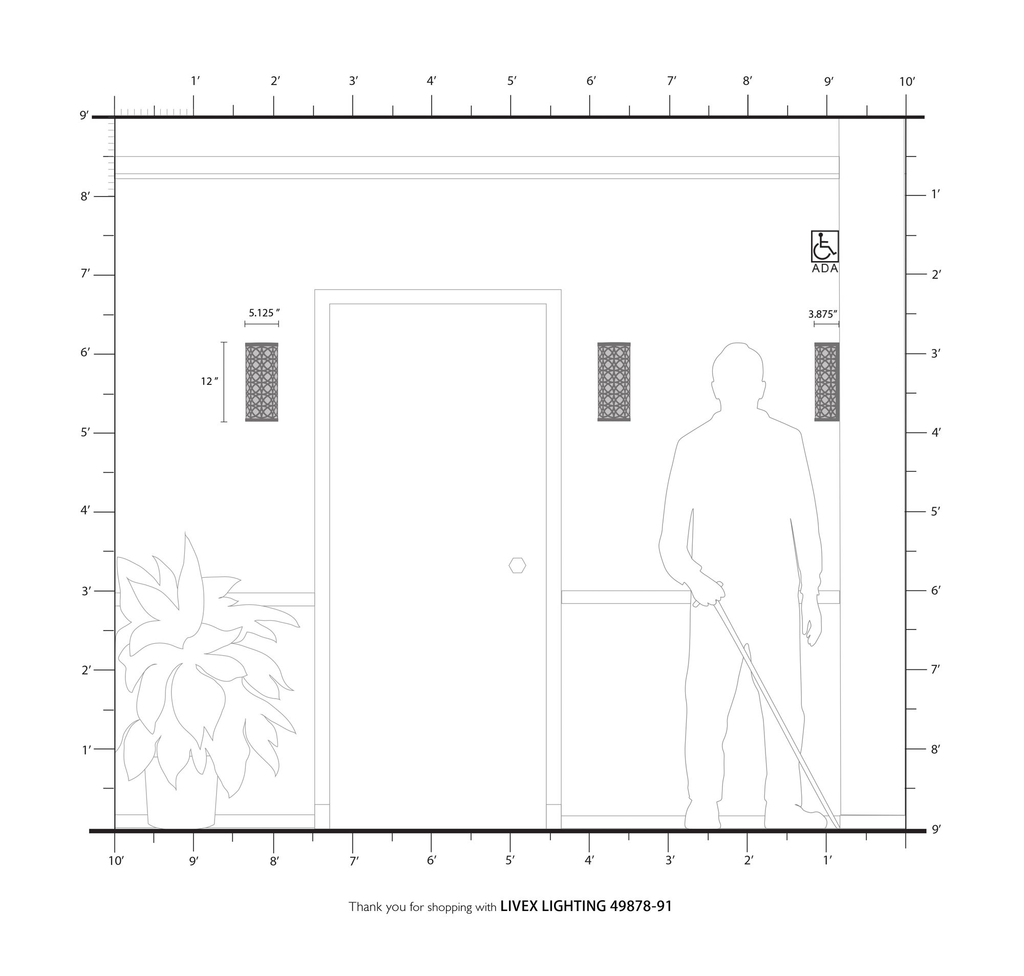 Calinda 1 Light Brushed Nickel ADA Single Sconce