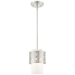 Calinda 1 Light Brushed Nickel Mini Pendant