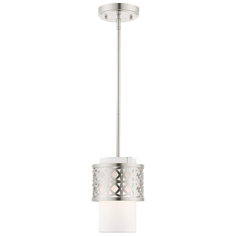 Image 7 Calinda 1 Light Brushed Nickel Mini Pendant more views