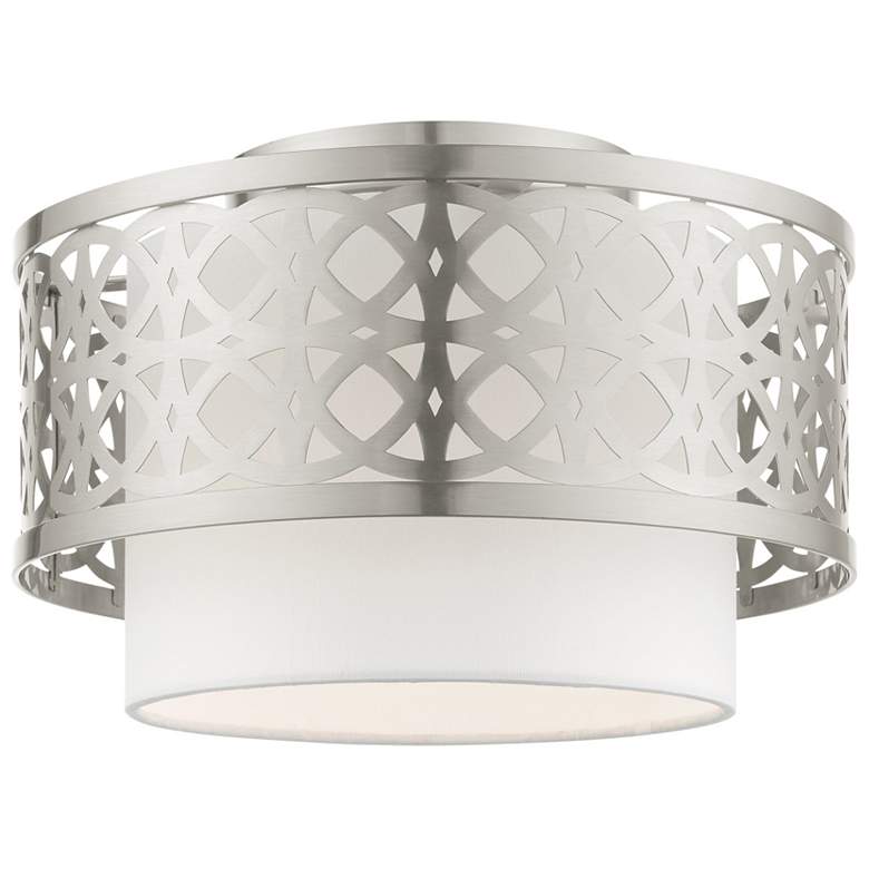 Image 1 Calinda 1 Light Brushed Nickel Semi Flush