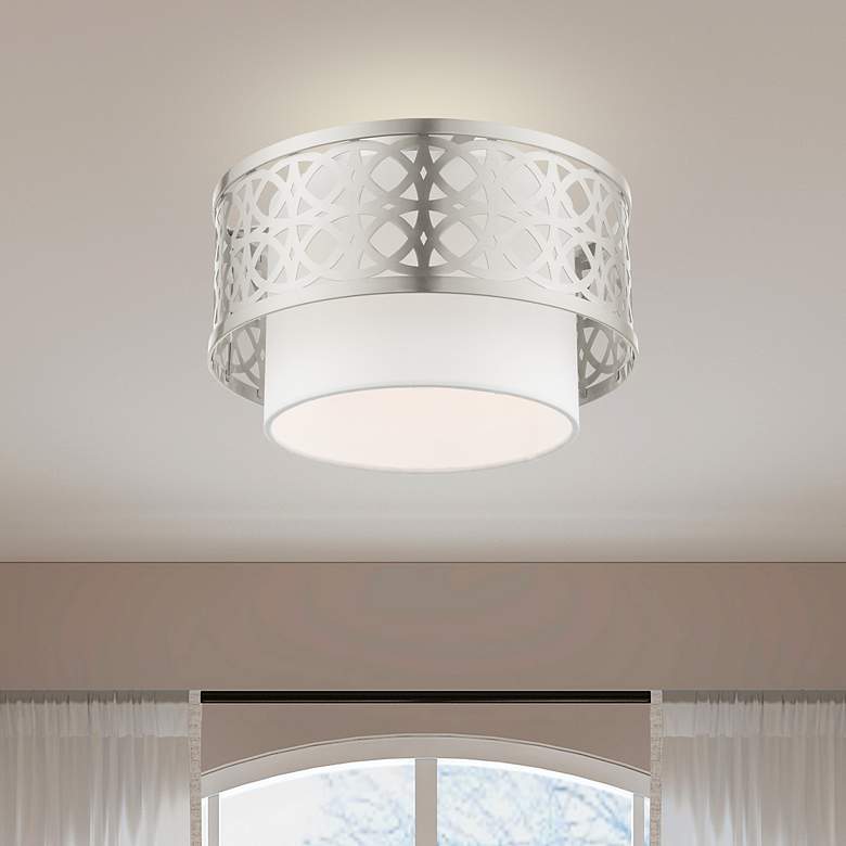 Image 1 Calinda 1 Light Brushed Nickel Semi Flush
