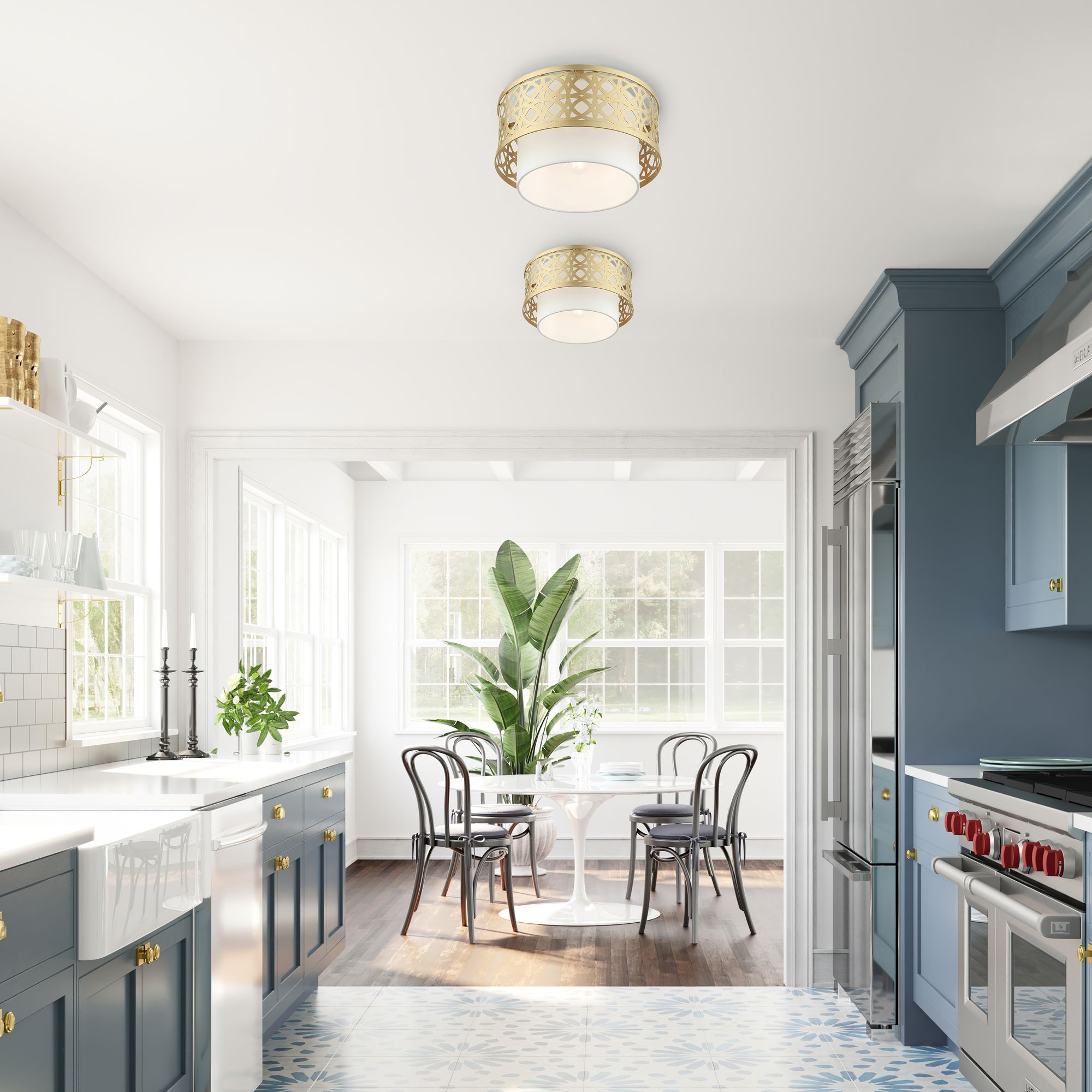 Calinda 1 Light Soft Gold Semi Flush