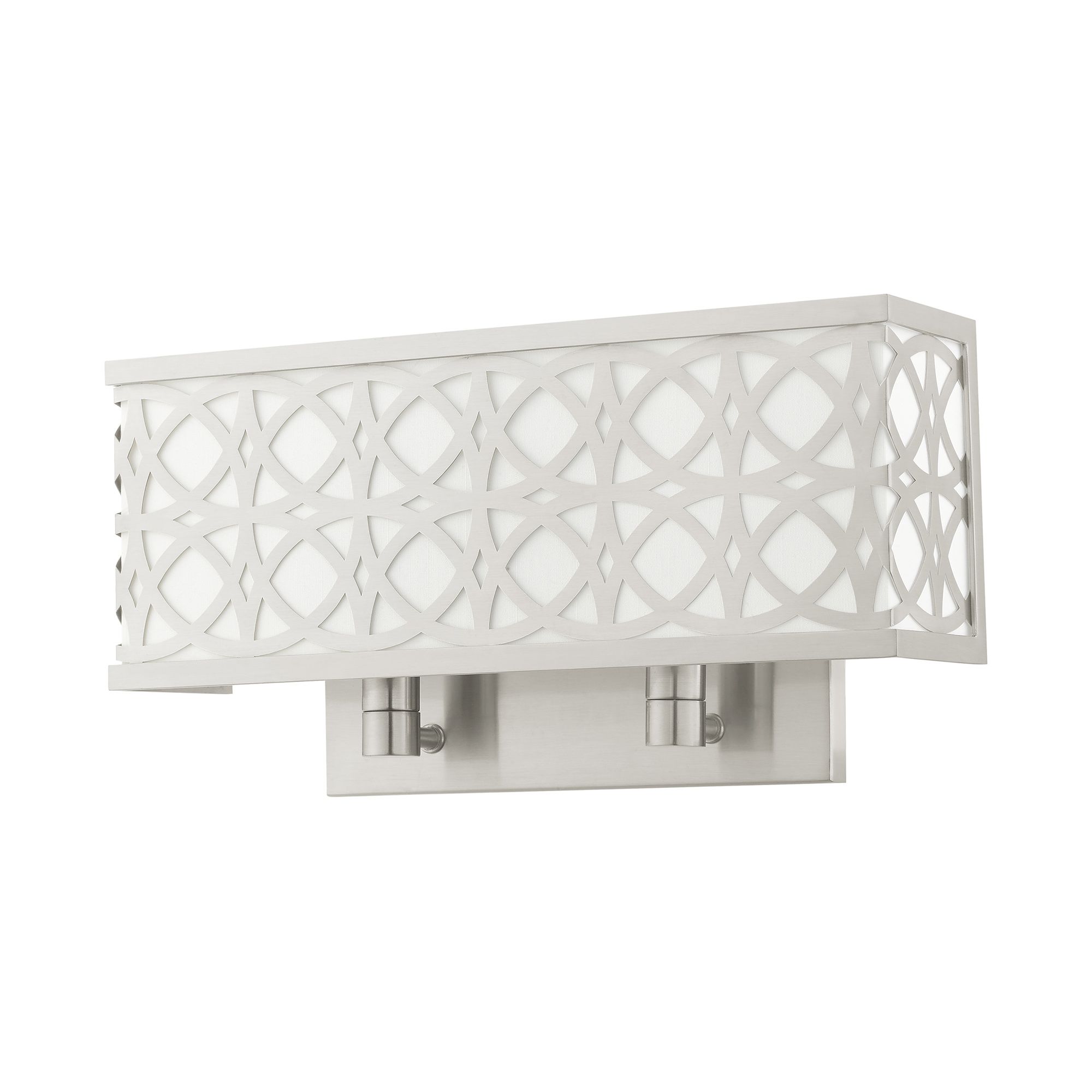 Image 3 Calinda 2 Light Brushed Nickel ADA Double Sconce more views