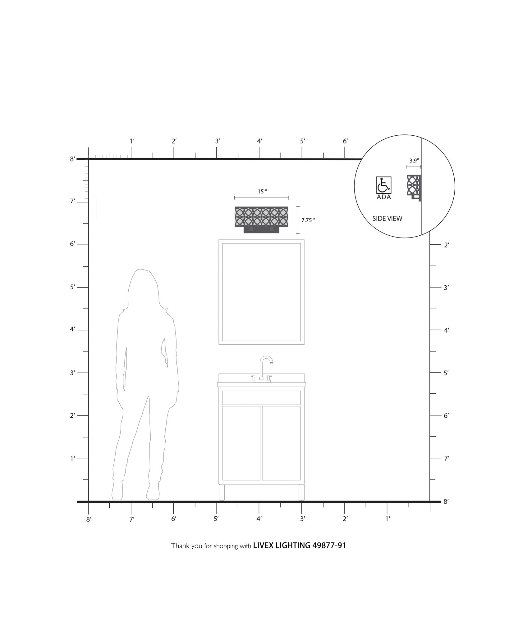 Calinda 2 Light Brushed Nickel ADA Double Sconce