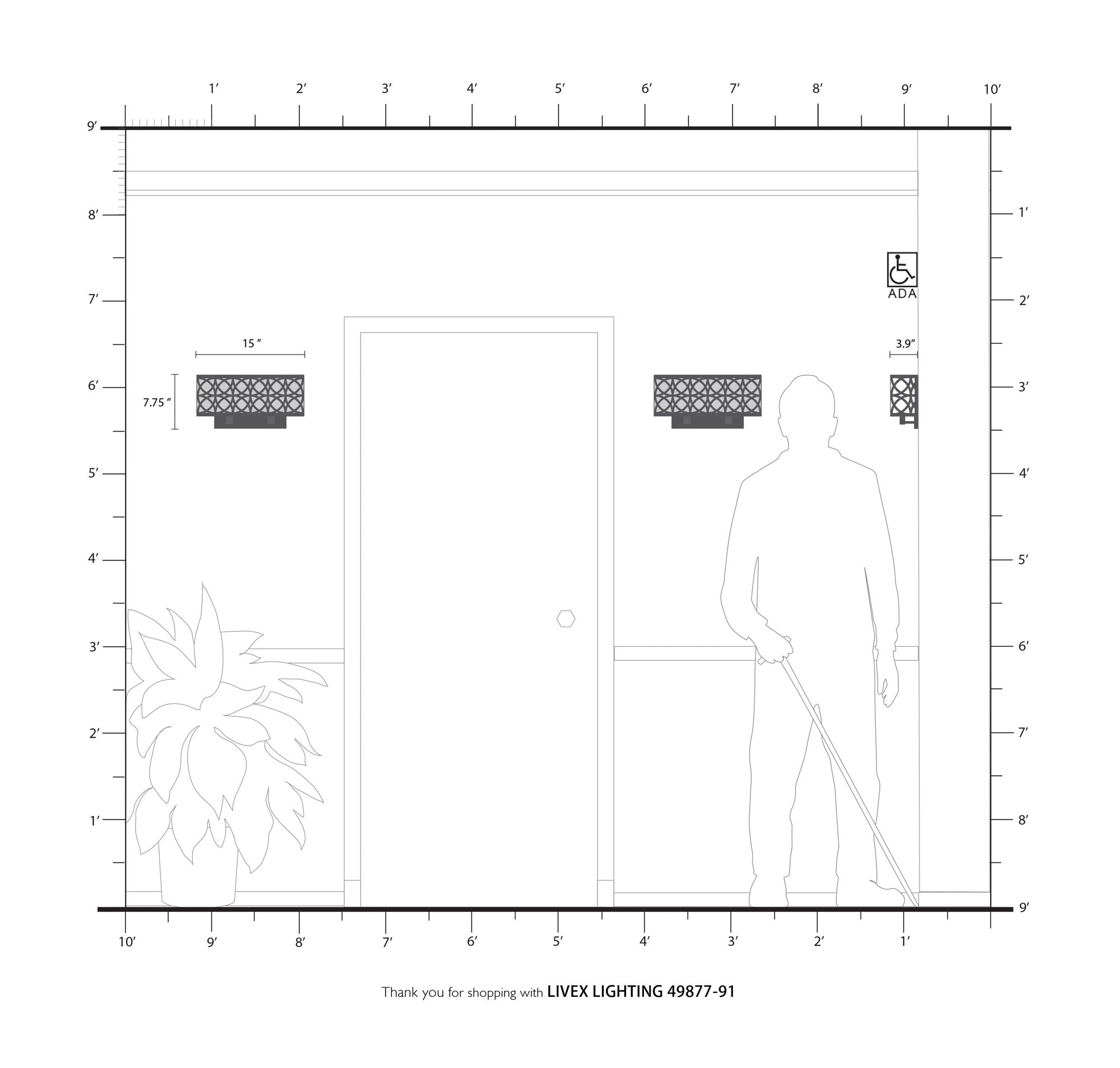 Calinda 2 Light Brushed Nickel ADA Double Sconce