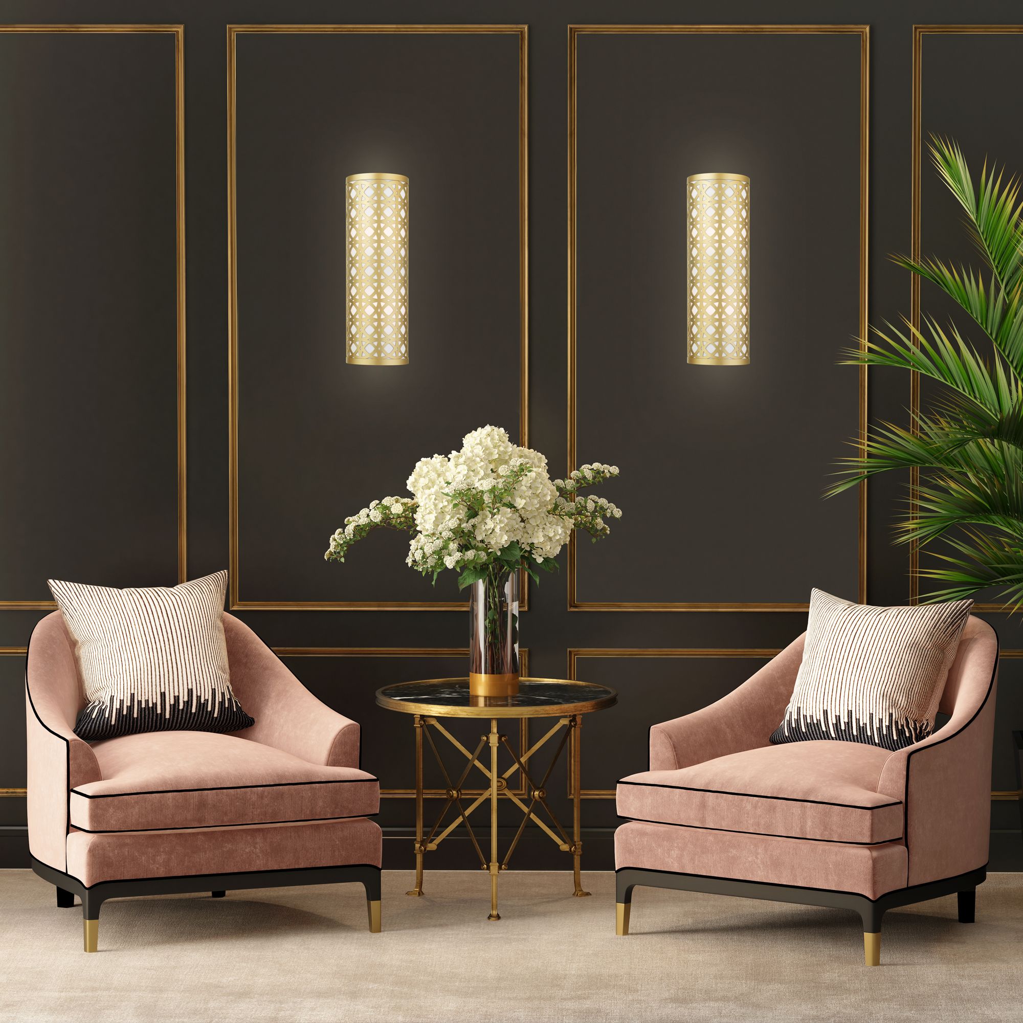 Calinda 2 Light Soft Gold ADA Sconce