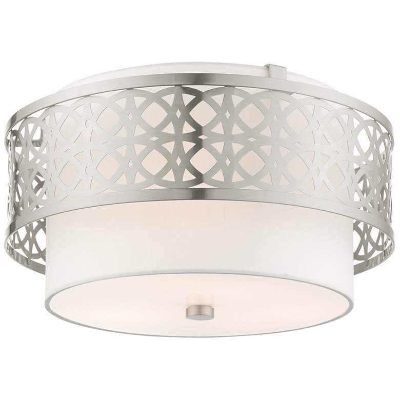 Image 1 Calinda 3 Light Brushed Nickel Semi Flush