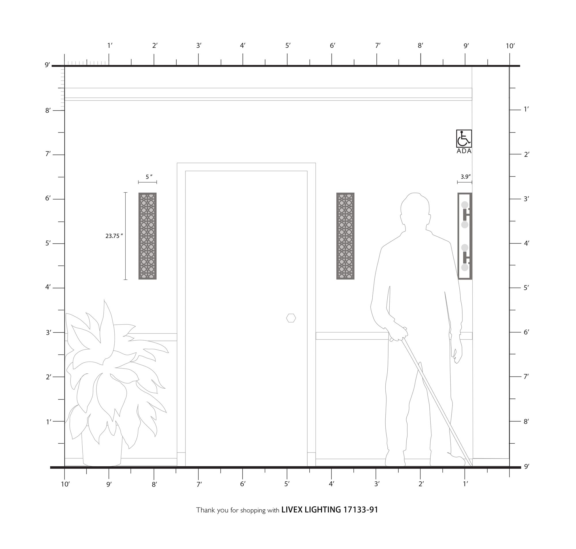 Calinda 4 Light Brushed Nickel ADA Vanity Sconce