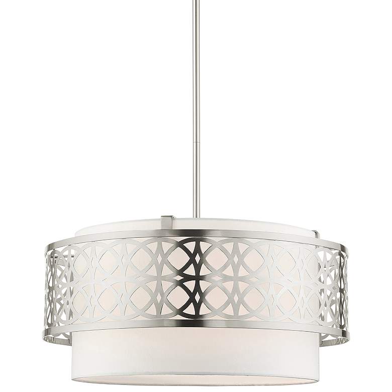 Image 3 Calinda 4 Light Brushed Nickel Pendant Chandelier